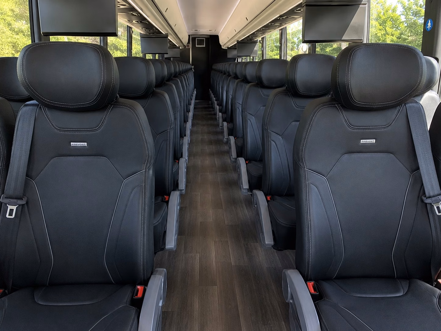 56 passenger charter bus inside