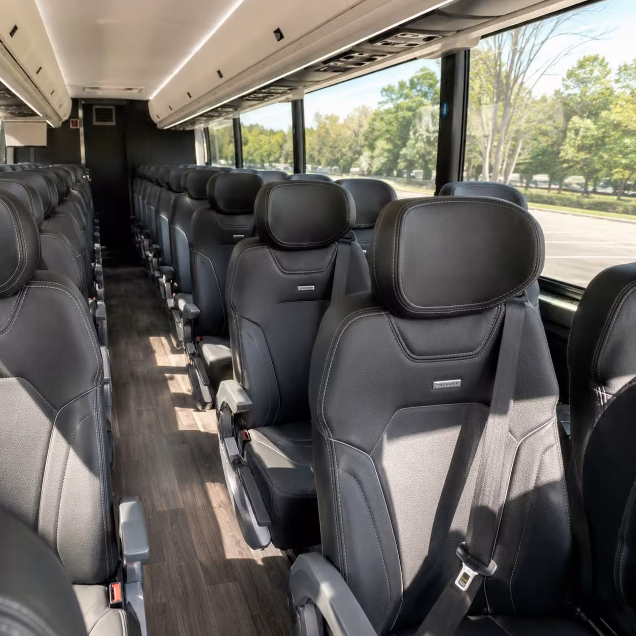 los angeles charter bus interior