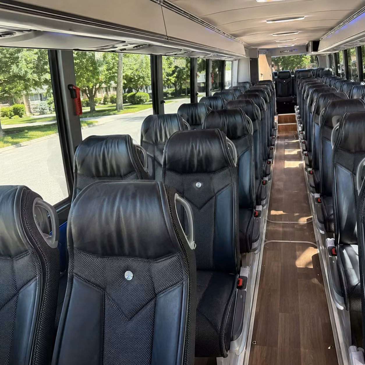los angeles charter bus rental interior